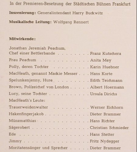 Drei Groschen Oper: Städtische Bühnen Frankfurt, Foc, Fontana special (700180/181WGY), D, m /vg+ Typ: 2LP Best.-Nr.: V5365 Preis: 9,00 Euro