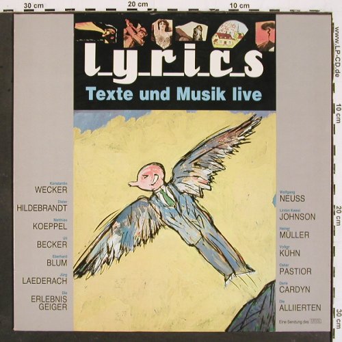 V.A.Lyrics - Texte und Musik Live: Wecker, Hildebrand, Neuss, LKJ, Rillenschlange (730005), D, 1984 Typ: LP Best.-Nr.: V5400 Preis: 9,00 Euro