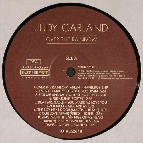 Garland,Judy: Over The Rainbow, Foc, Past Perfect (904327), D, 2000 Typ: LP Best.-Nr.: V5514 Preis: 7,50 Euro