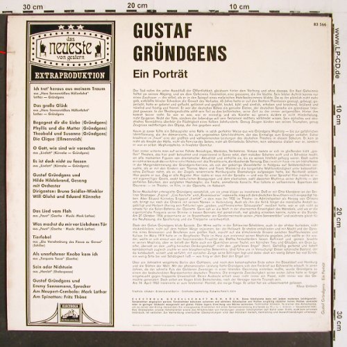 Gründgens,Gustaf: Ein Porträt, m-/vg+, Electrola (83 566), D Typ: LP Best.-Nr.: V5786 Preis: 5,00 Euro