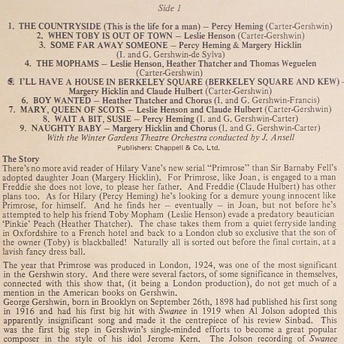 Primrose: Musical Comedy(1924-28)G.Gershwin, World Rec. EMI(SH 214), UK, Mono,  - LP - V5850 - 9,00 Euro