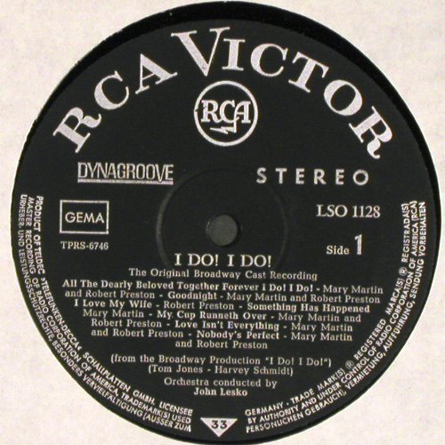 Martin,Mary & Robert Preston: I Do! I Do!, RCA Victor (LSO-1128), D, 1966 Typ: LP Best.-Nr.: V5877 Preis: 12,50 Euro