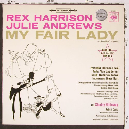 My Fair Lady: Julie Andrews, R.Harrison,London'59, CBS (S 70005), D, 1964 Typ: LP Best.-Nr.: V5879 Preis: 7,50 Euro