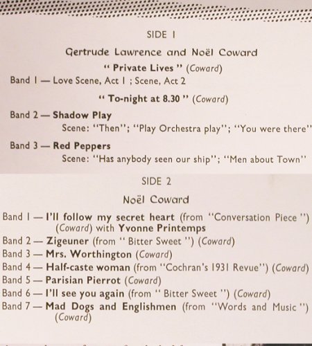 Lawrence,Gertrude and Noel Coward: Noel and Gertie, EMI (CLP 1050), UK, 1962 Typ: LP Best.-Nr.: V5920 Preis: 9,00 Euro