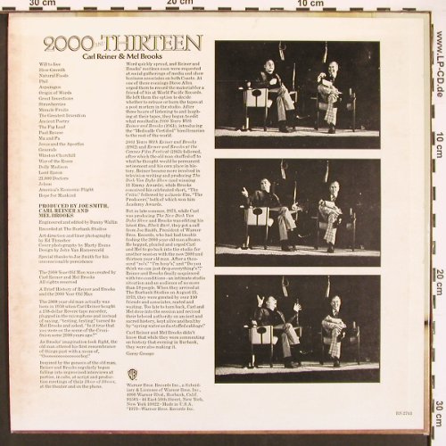 Reiner,Carl & Mel Brooks: 2000 and Thirteen,(comedy)  m /vg+, WB (BS 2741), US, 1973 Typ: LP Best.-Nr.: V6063 Preis: 9,00 Euro