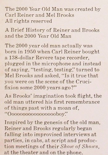 Reiner,Carl & Mel Brooks: 2000 and Thirteen,(comedy)  m /vg+, WB (BS 2741), US, 1973 Typ: LP Best.-Nr.: V6063 Preis: 9,00 Euro