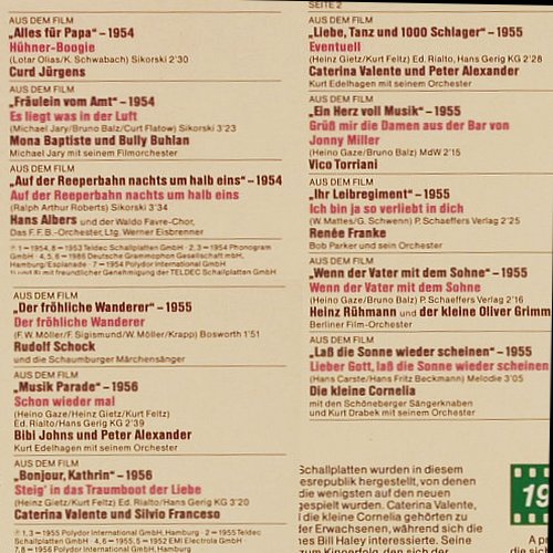 V.A.Kino-Schlager-Schöne Stunden: 1954-1956, Lys Assia... C.Valente, Polydor (819 716-1), D Typ: LP Best.-Nr.: V6077 Preis: 6,00 Euro