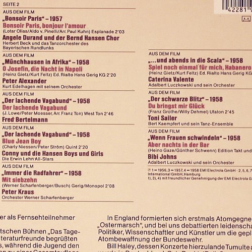 V.A.Kino-Schlager-Schöne Stunden: 1957-1958, Heidi Brühl...Bibi Johns, Polydor (819 717-1), D Typ: LP Best.-Nr.: V6079 Preis: 6,00 Euro