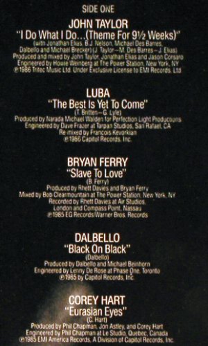 9 1/2 Weeks: Joe Cocker,Dalbello,Devo..10 Tr., Capitol (74 6722 1), NL, 1986 Typ: LP Best.-Nr.: V6165 Preis: 6,00 Euro