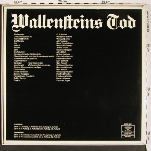 Wallensteins Tod  Friedich Schiller: O.E.Hasse, insz. Karl Heinz Stroux, D.Gr. Literatur (2576 002), D, 1970 Typ: 2LP Best.-Nr.: V6176 Preis: 9,00 Euro