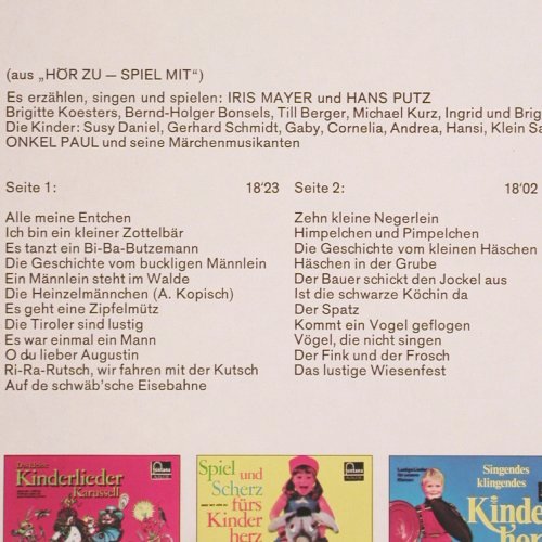 Der kleine Kindergarten: Lustige Geschichten für un.Kleinen, Fontana Auslese (6422 013), D, Ab 4, 1974 Typ: LP Best.-Nr.: V6315 Preis: 5,00 Euro.