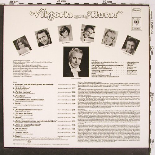 Viktoria und ihr Husar: Operette v.P.Abraham, m.J. Heesters, CBS, mit Baderrole (S 61470), A, 1973 Typ: LP Best.-Nr.: V6424 Preis: 9,00 Euro.