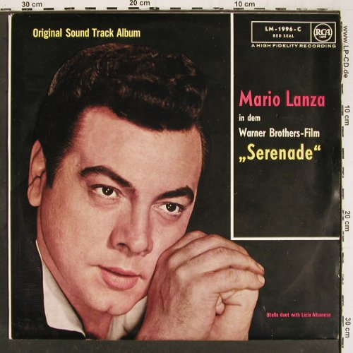 Lanza,Mario: Serenade, Warner Brothers-Film, RCA (LM-1996-C), D Typ: LP Best.-Nr.: V6530 Preis: 9,00 Euro.