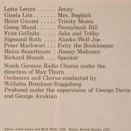 Mahagonny: Weill/Brechtwith Lotte Lenya, Box, Columbia (K3L 243), US, Mono, 1956 Typ: 3LP Best.-Nr.: V6566 Preis: 24,00 Euro.