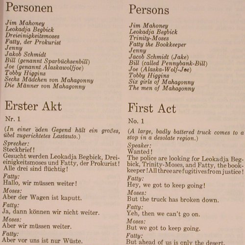 Mahagonny: Weill/Brechtwith Lotte Lenya, Box, Columbia (K3L 243), US, Mono, 1956 Typ: 3LP Best.-Nr.: V6566 Preis: 24,00 Euro.