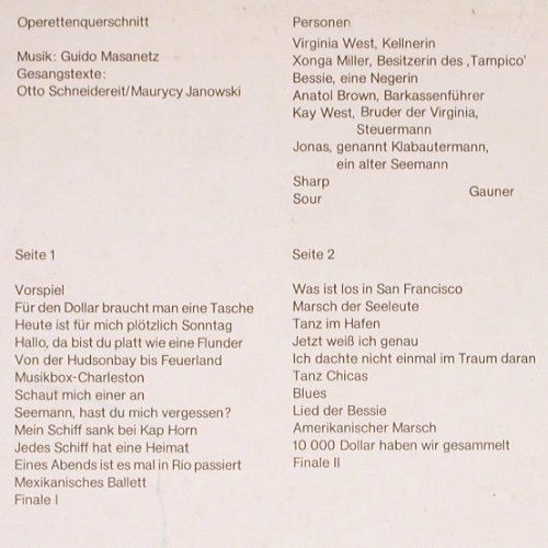 In Frisco ist der Teufel los: Operettenquersch. Masanetz, vg+&sol;vg+, Nova (8 85 016), DDR, 1973 Typ: LP Best.-Nr.: V6687 Preis: 5,00 Euro.