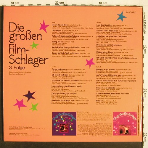 V.A.Die gro&szlig;en Film-Schlager: 3.Folge,Albers,Weiser,R&ouml;ck..30-40, Ariola(86 973 XBT), D, Foc,  - 2LP - V7037 - 9,00 Euro