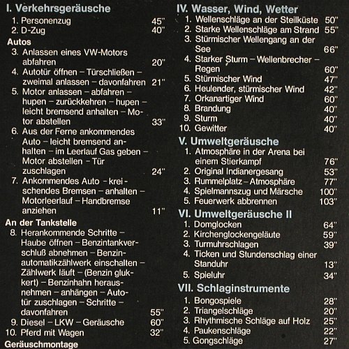 V.A.Die Kulisse: 99 verschiedene Geräusche, Foc,Mono, Karussell(2651 002), D,Ri(1953), 1969 - 2LP - V7260 - 6,00 Euro