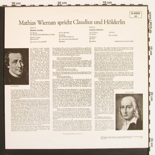 Wieman,Mathias: spricht Claudius & H&ouml;lderlin (1955), Telefunken(6.41001 AS), D,  - LP - V7278 - 9,00 Euro
