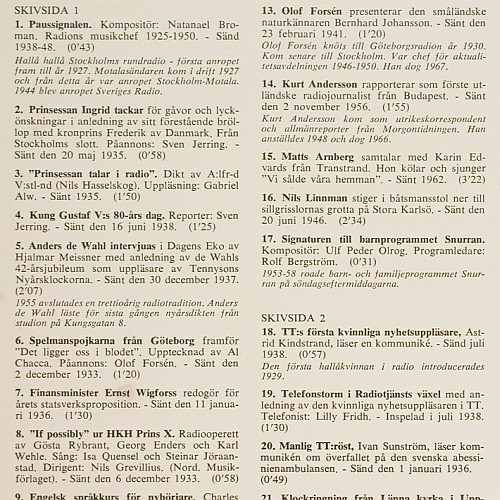 V.A.Återklang-Svenks Radio 1925-74: H&ouml;rt Lekt och L&auml;rt 1, Foc, SR Records (RELP 21216), S, 1974 Typ: 2LP Best.-Nr.: V8042 Preis: 9,00 Euro.