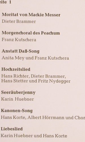 Weill,Kurt / Bertold Brecht: Dreigroschenoper, Städt B&uuml;hnen Ffm, Fontana(700 180/181), D, m-/vg+,  - 2LP - Y357 - 9,00 Euro