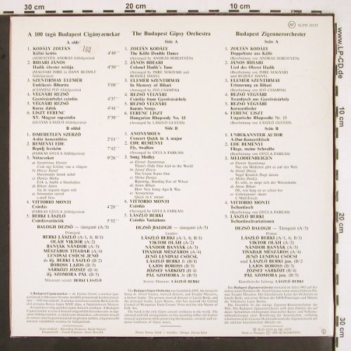 Budapest Gipsy Orchestra: Same, Laszlo Berki, Hungaroton (SLPD 10233), H, 1989 Typ: LP Best.-Nr.: V2493 Preis: 7,50 Euro