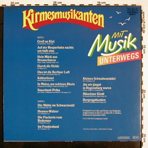 Kirmesmusikanten: Mit Musik unterwegs, Club Edition, RCA (36 091-7), D, 1985 Typ: LP Best.-Nr.: V2515 Preis: 5,00 Euro