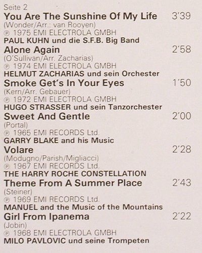 V.A.Tanzmusik in Super Stereo: Garry Blake...Paul Kuhn,Foc, m /vg+, EMI Electrola (178-31 757/58), D, co Typ: 2LP Best.-Nr.: V2589 Preis: 6,00 Euro
