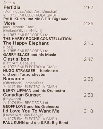 V.A.Tanzmusik in Super Stereo: Garry Blake...Paul Kuhn,Foc, m /vg+, EMI Electrola (178-31 757/58), D, co Typ: 2LP Best.-Nr.: V2589 Preis: 6,00 Euro