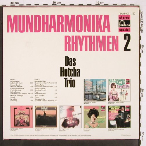 Hotcha Trio: Mundharmonika Rhythmen 2, Fontana (6428 007), D Typ: LP Best.-Nr.: V2614 Preis: 5,00 Euro