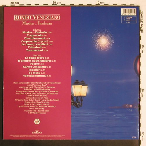 Rondo Veneziano: Musica...Fantasia, Baby Records/BMG (211 075), D, 1990 Typ: LP Best.-Nr.: V2648 Preis: 7,50 Euro