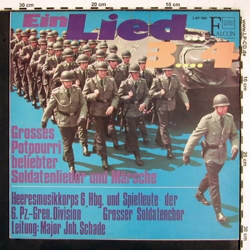 Heeresmusikkorps 6 Hamburg: Ein Lied 3...4, gr. Potpouri, Falcon (L-ST 7061), D Typ: LP Best.-Nr.: V2851 Preis: 6,00 Euro
