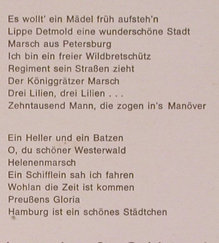 Heeresmusikkorps 6 Hamburg: Ein Lied 3...4, gr. Potpouri, Falcon (L-ST 7061), D Typ: LP Best.-Nr.: V2851 Preis: 6,00 Euro