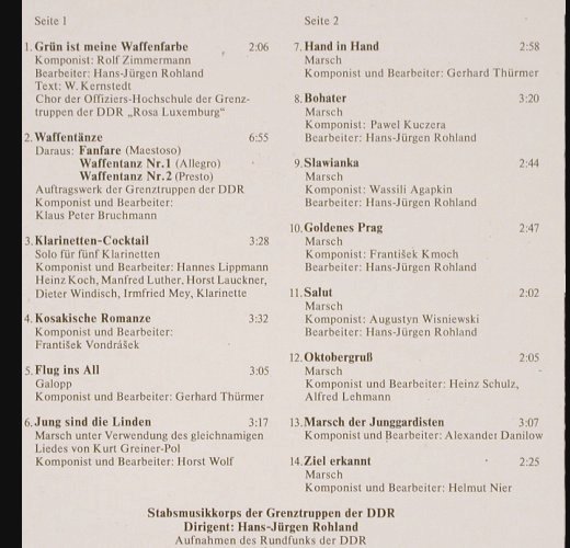 Stabsmusikkorps d.Grenztr.der DDR: ...daß sicher sei, was uns lieb ist, Eterna (8 15 152), DDR, 1986 Typ: LP Best.-Nr.: V2913 Preis: 9,00 Euro