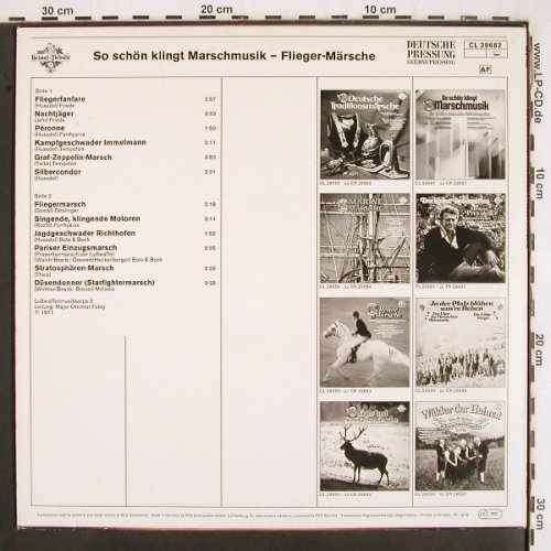Luftwaffenmusikkorps 3: Fliegermärsche, Major Ottomar Fabry, Heimat Melodie (CL 29682), D, 1979 Typ: LP Best.-Nr.: V2954 Preis: 5,00 Euro