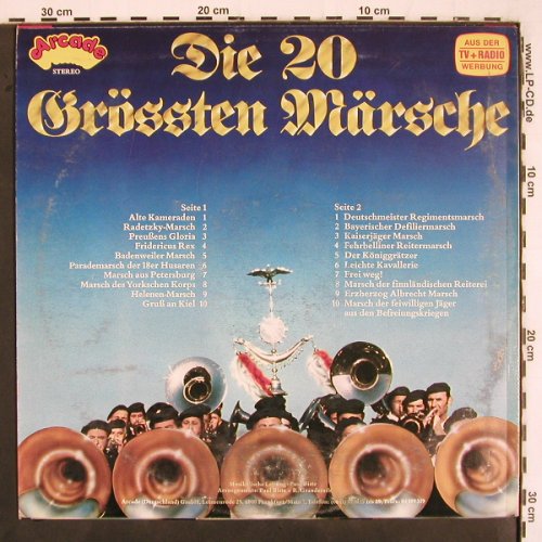V.A.Die 20 Grössten Märsche: Musikalische Leitung Paul Biste, Arcade (ADE G 35), D, m /vg- Typ: LP Best.-Nr.: V3115 Preis: 4,00 Euro