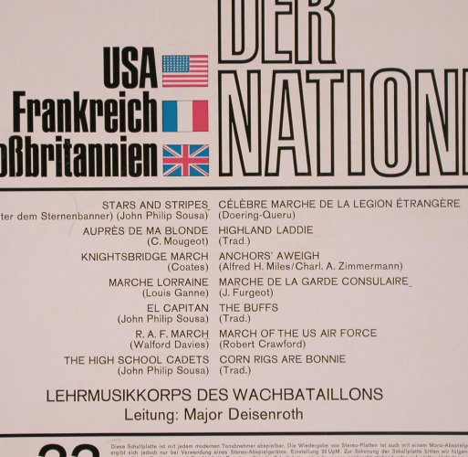 Lehrmusikkorps des Wachbataillons: Märsche der Nationen Maj.Deisenroth, Discoton (74 575), D, 1969 Typ: LP Best.-Nr.: V3809 Preis: 7,50 Euro