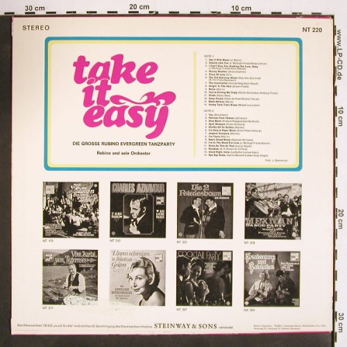 Rubino und sein Orchester: Take It Easy, Telefunken (NT 220), D, 1969 Typ: LP Best.-Nr.: V4577 Preis: 5,00 Euro