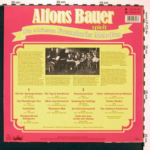 Bauer,Alfons: Die schönsten Freundorfer Melodien, Ariola Isar Ton(207 018-250), D(instrum), 1985 - LP - V4965 - 6,00 Euro