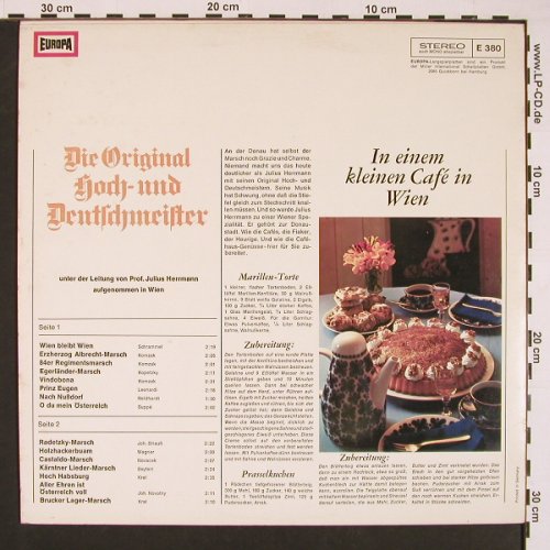 Hoch- und Deutschmeister: Leitung v.Prof.Julius Herrmann, Europa (E 380), D, 1973 Typ: LP Best.-Nr.: V5201 Preis: 6,00 Euro