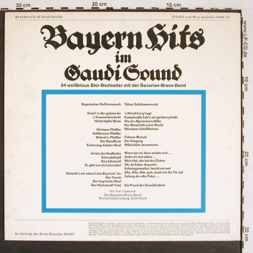Bavarian-Brass-Band - Erich Hartl: Bayern Hits im Gaudi-Sound, Trans-World-Records (79 995), D Typ: LP Best.-Nr.: V5651 Preis: 5,00 Euro