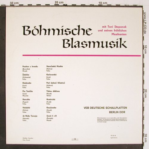 Stepanek,Toni & s.fröhli.Musikanten: Bhmische Blasmusik mit, Amiga(8 55 052), DDR, 1972 - LP - V5808 - 5,00 Euro