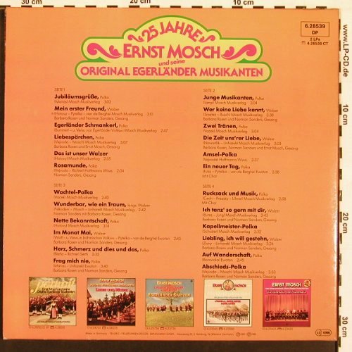 Mosch,Ernst & Seine Orig.Egerländer: 25 Jahre-Jubiläumsgrüsse,Foc, Telefunken (6.28539 DP), D, 1981 Typ: 2LP Best.-Nr.: V5848 Preis: 7,50 Euro