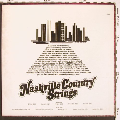 Nashville Country Strings: plays Instrumental Hits of, Mountain Dew Records(S7039), US,  - LP - V5893 - 7,50 Euro