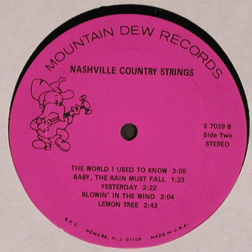 Nashville Country Strings: plays Instrumental Hits of, Mountain Dew Records(S7039), US,  - LP - V5893 - 7,50 Euro