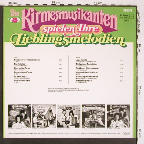 Kirmesmusikanten: spielen Ihre Lieblingsmelodien, RCA (PL 28446), D, 1981 Typ: LP Best.-Nr.: V5981 Preis: 5,00 Euro