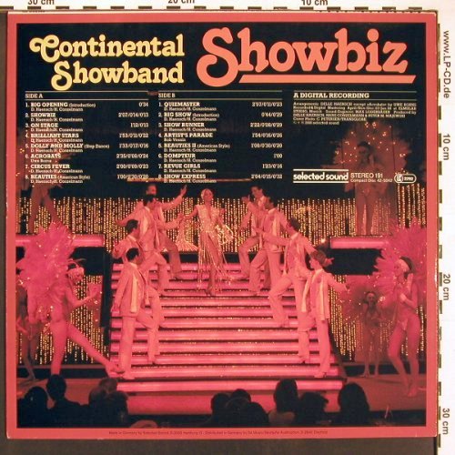 Continental Showband: Showbiz, SelectedS. (191), D, 1988 Typ: LP Best.-Nr.: V5985 Preis: 6,00 Euro