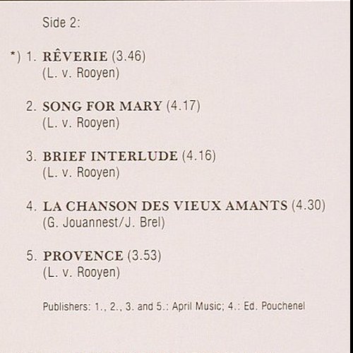 Van Rooyen,Laurens: Reverie, Philips (6375 478), NL, 1980 Typ: LP Best.-Nr.: V6083 Preis: 7,50 Euro