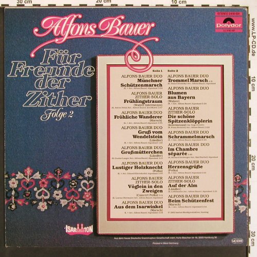 Bauer,Alfons: Für Freunde der Zither 2 , instrum., Polydor(2418 691), D, 1979 - LP - V6084 - 6,00 Euro