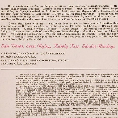 Danko Notak: Songs by Pista Danko (Gipsy Orch), Qualiton(LPX 10094), H, vg+/m-,  - LP - V6196 - 6,00 Euro